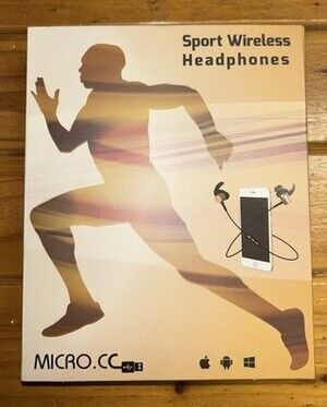 New Micro CC Wireless Bluetooth Sport Noise Cancelling Headphones - Black/Gold
